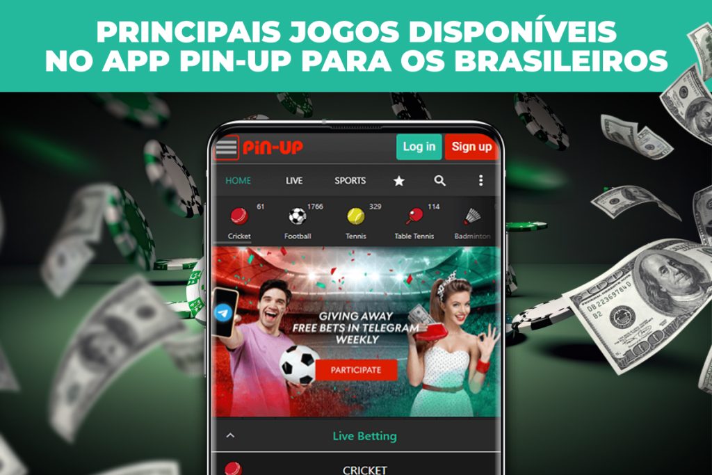 Principais jogos disponíveis no app Pin-Up para os brasileiros